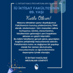 İÜ İKTİSAT FAKÜLTESİNİN 89. YAŞI KUTLU OLSUN!